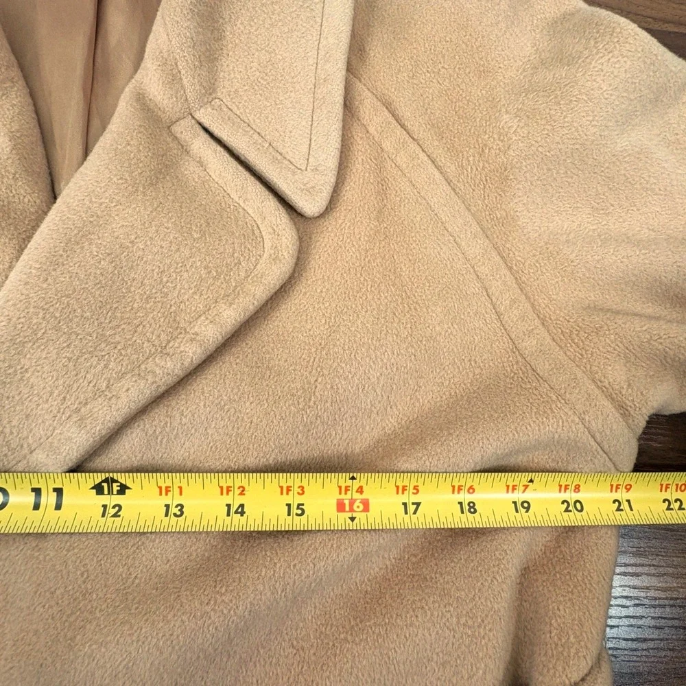 Vintage 70s Regency Cashmere Long Trench Coat 8 Camel Tan Tie Waist Old Money - Picture 7 of 12